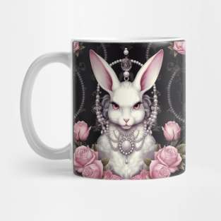 Elegant White Rabbit Pattern Mug